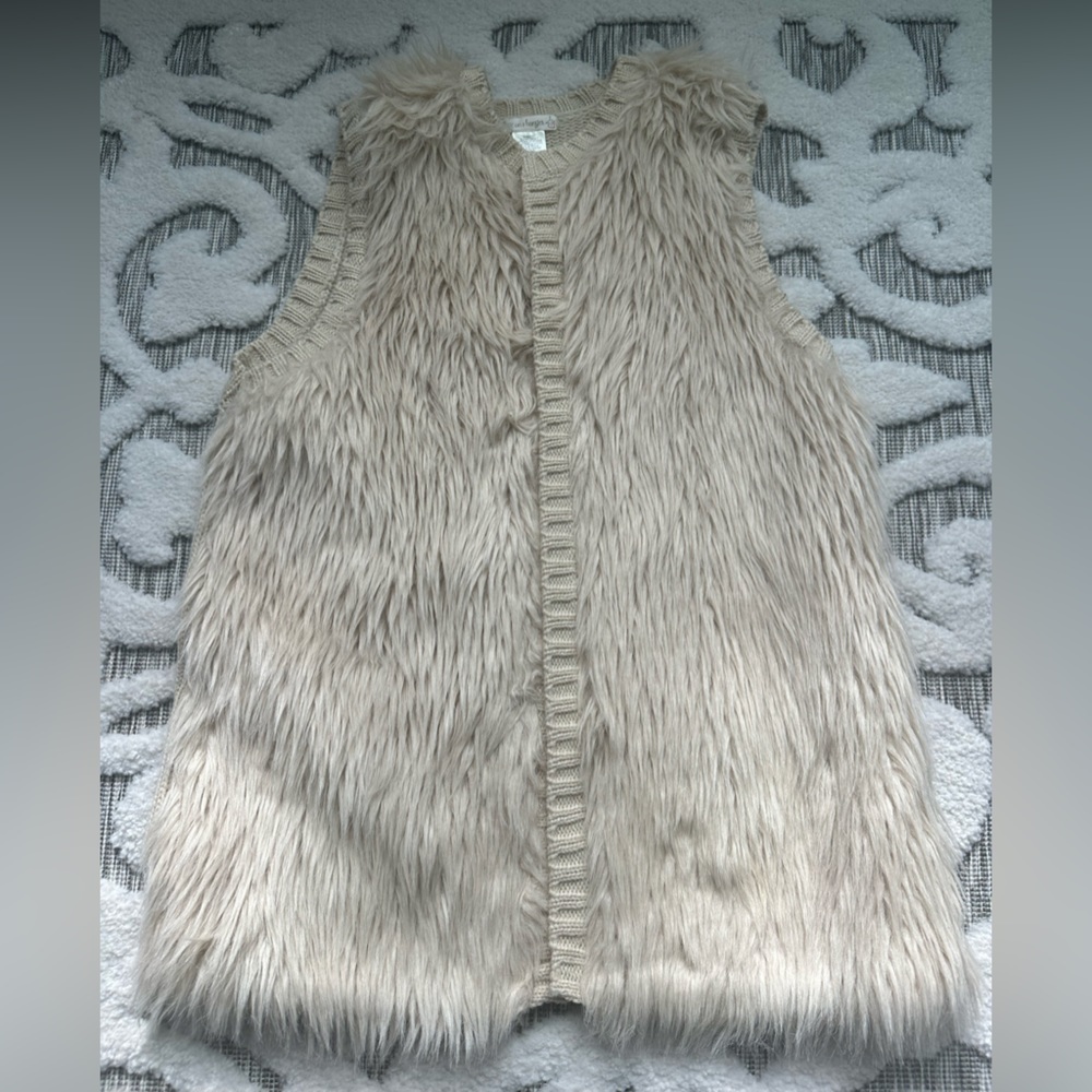 Cream Fuzzy Sweater Vest